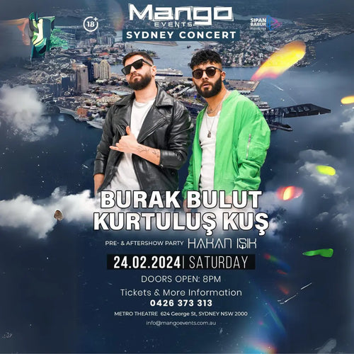 BURAK BULUT & KURTULUS KUS Concert Sydney 24th February 2024 — official event poster